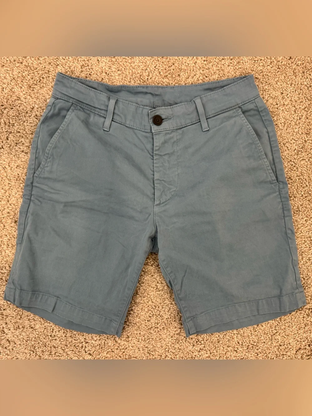 AG Adriano Goldschmied Dusty Blue Flat-Front Men's Shorts